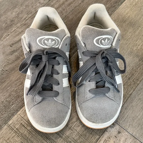 Adidas Classic Gray and White Campus Sneakers - Picture 2 of 10